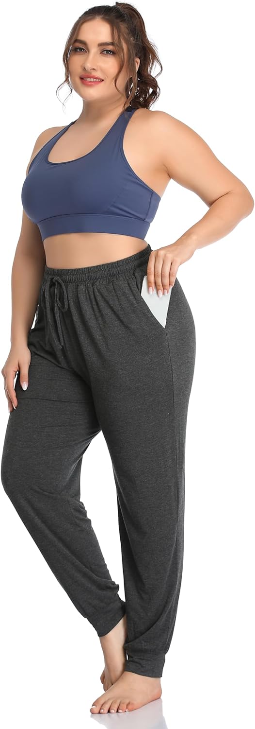 ZERDOCEAN Women's Plus Size Casual Lounge Yoga Pants Comfy Relaxed Joggers Pants Drawstring with Pockets - Image 5