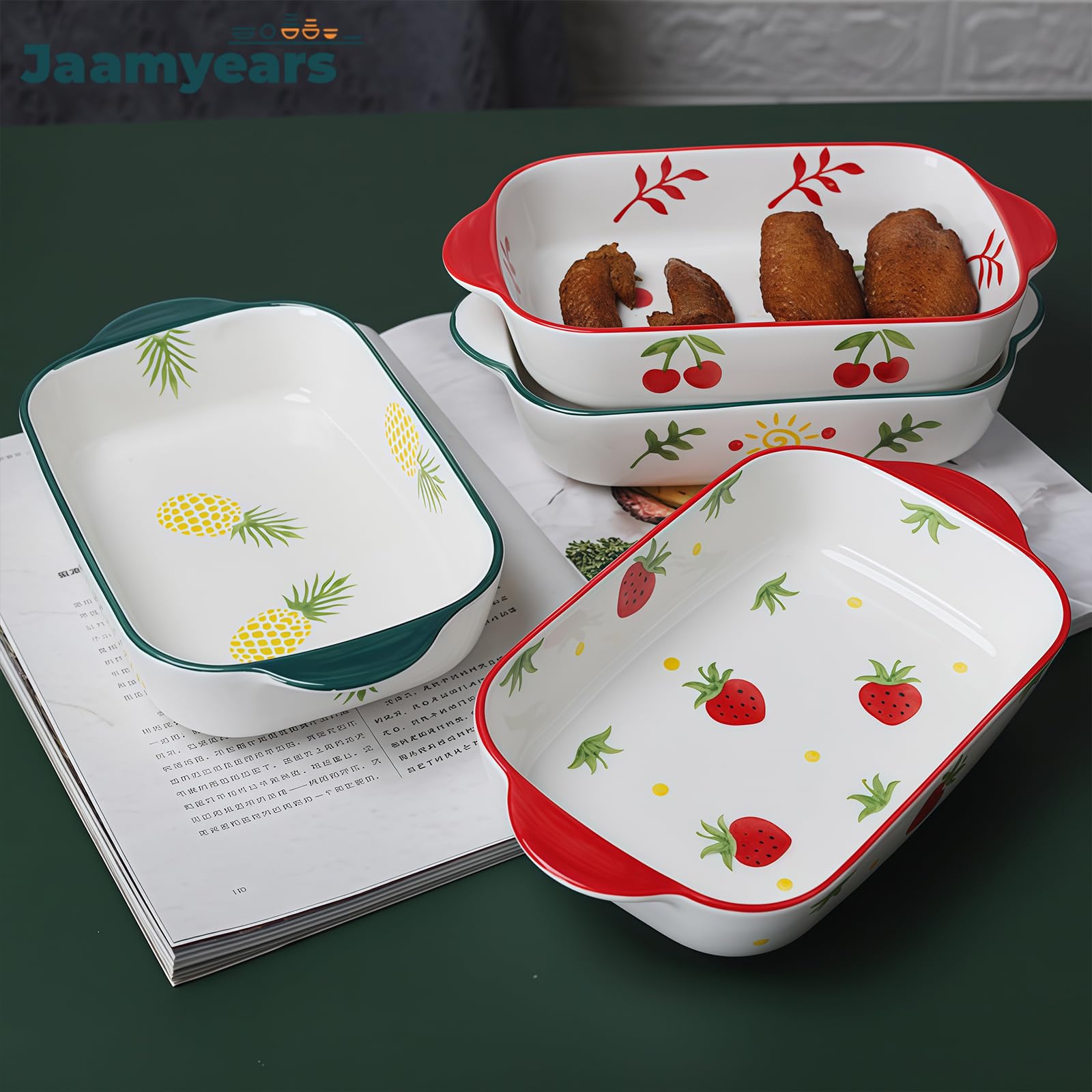 Naczynie do pieczenia, ceramiczne naczynie do lasagne do zapiekanek, 650 ml, bezpieczna w piekarniku, prostokątna blacha do pieczenia, wszechstronne naczynia kuchenne do piekarnika i kuchni, idealne