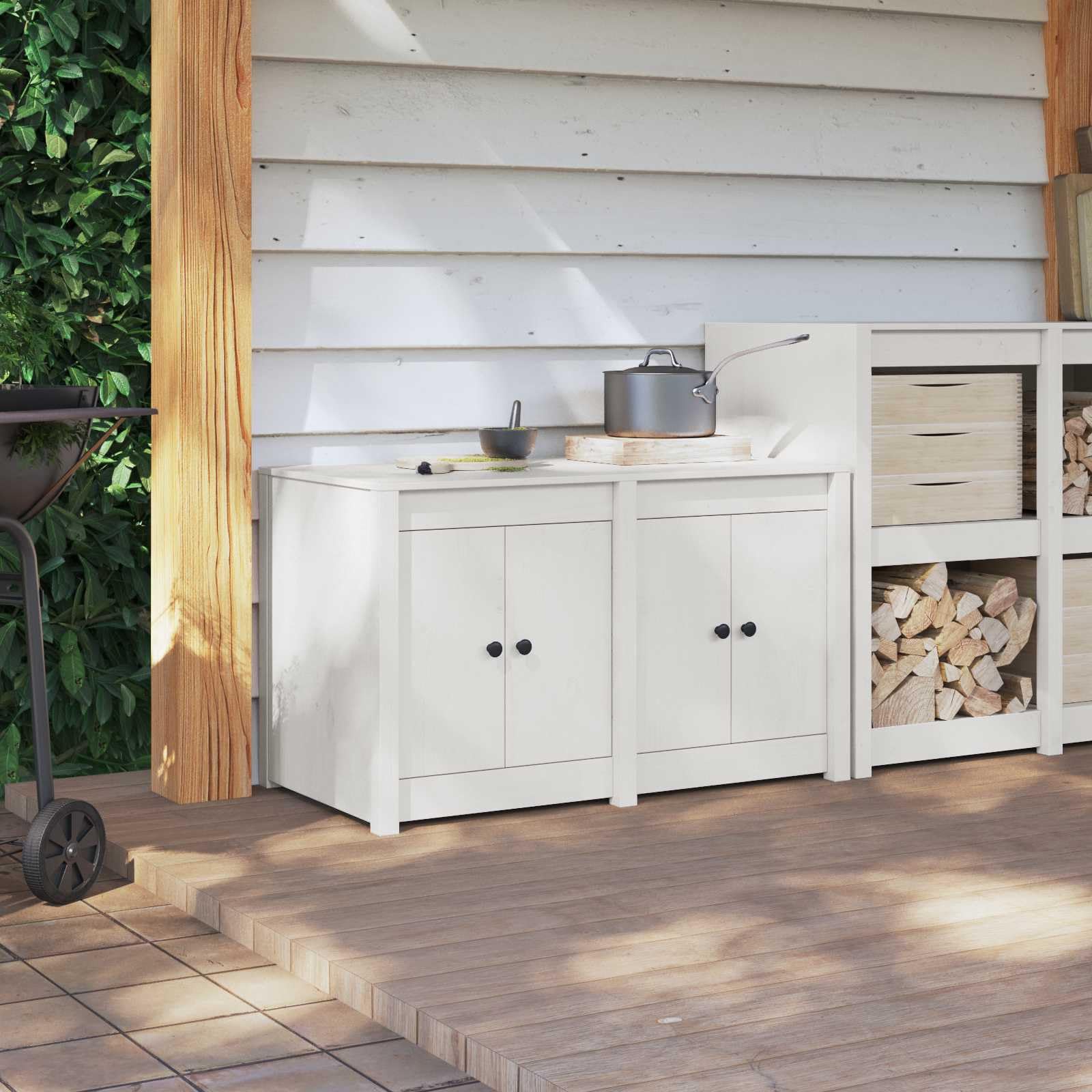 Mobile da cucina MEPPEL bianco, 106 x 55 x 64 cm, in legno