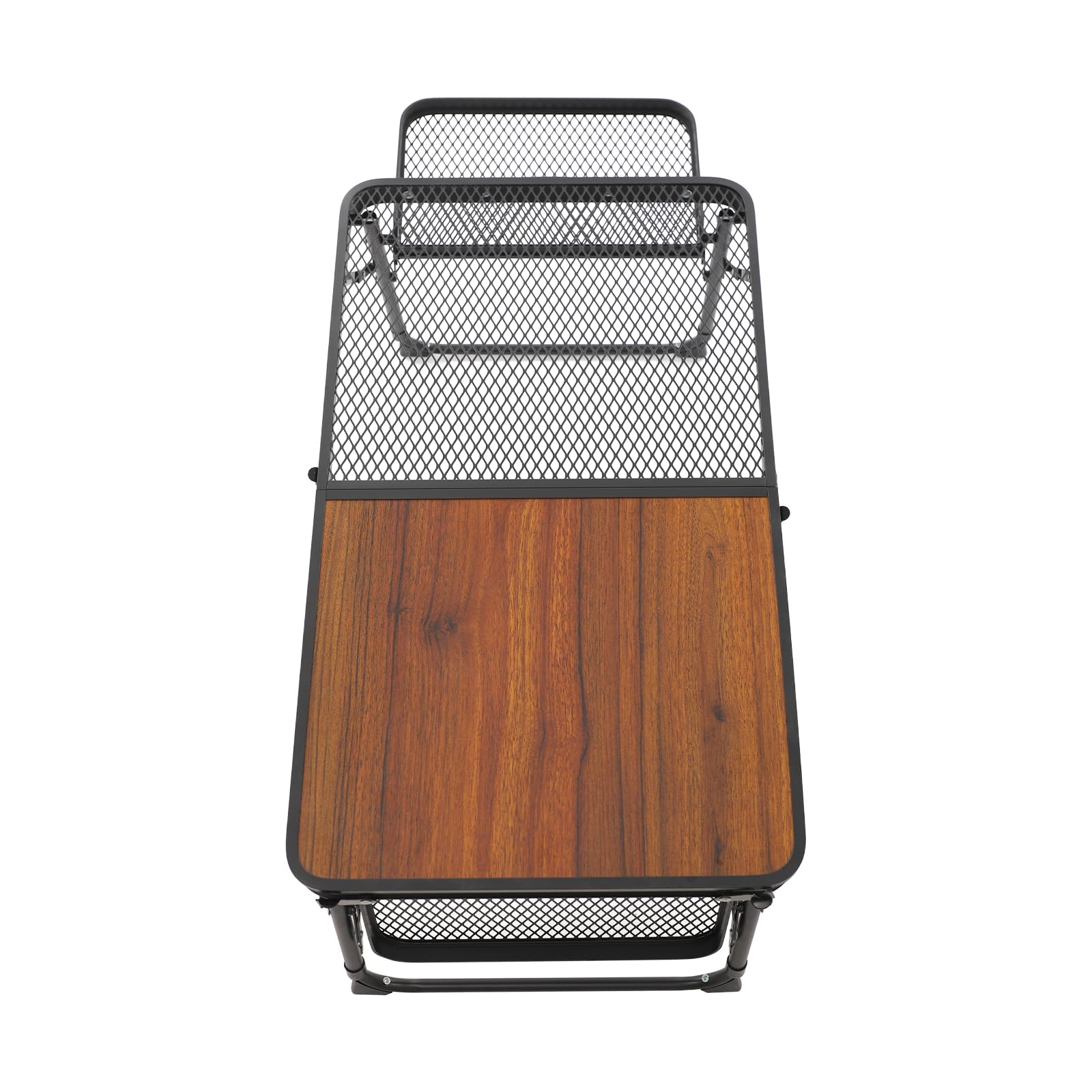 Mesas de camping portátiles, 2 alturas ajustables, mesa plegable multifunción, mesa de barbacoa con placa de rejilla de metal, mesa plegable de jardín, mesa auxiliar para playa, pícnic