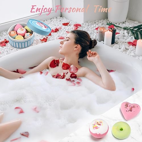 Miniatura 6 de Bombas de baño, bombas de ducha perfumadas, ingredientes naturales, juego de regalo de 6 unidades, regalos de Navidad para mujeres, regalos del día