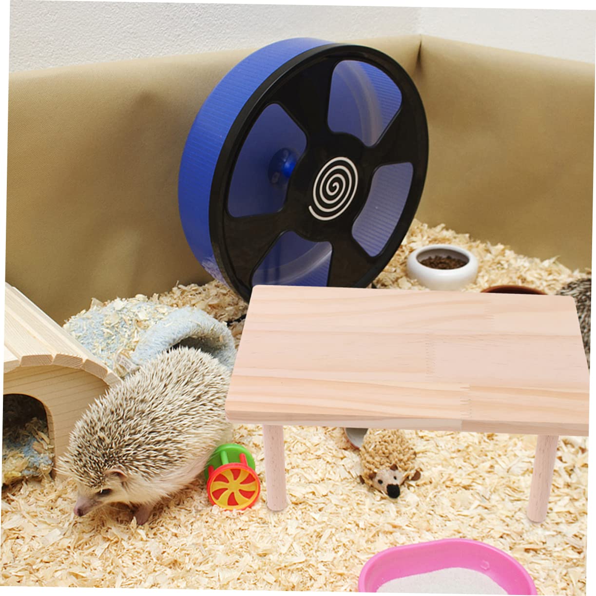 COLLBATH Hamster Holzplattform Stabile Spiel und Kletterplattform für Kleintiere Beißfest Fördert Bewegung und Koordination als Käfigzubehör für Hamster und Kleine Haustiere