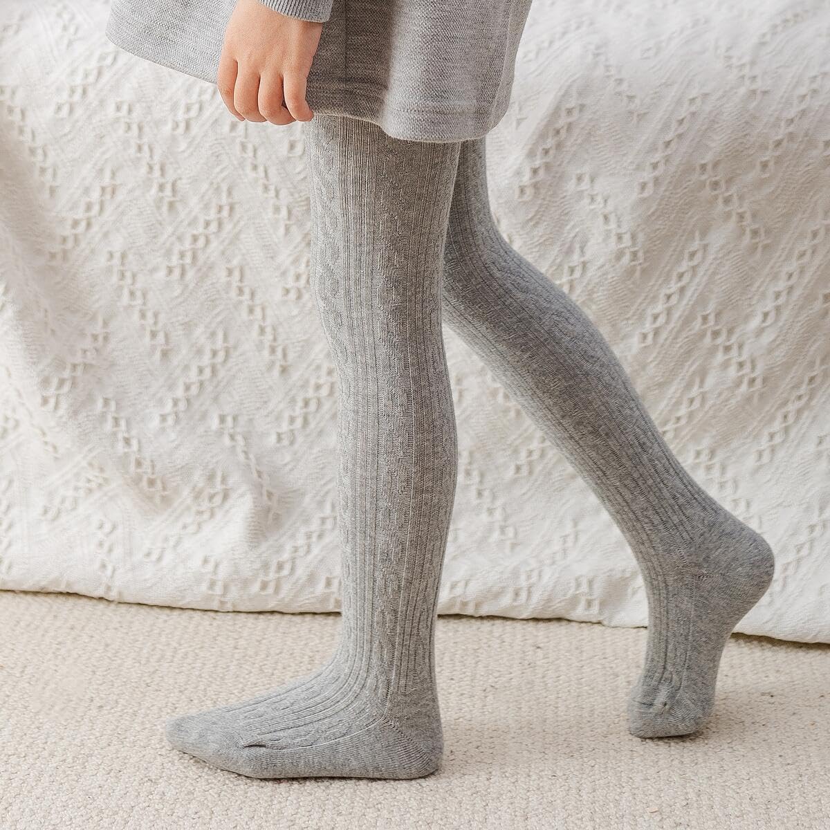 vanberfia Baby Toddler Girls Cable Knit Cotton Tights Pantyhose Leggings Stocking Pants (CG180, 2-4T) 2