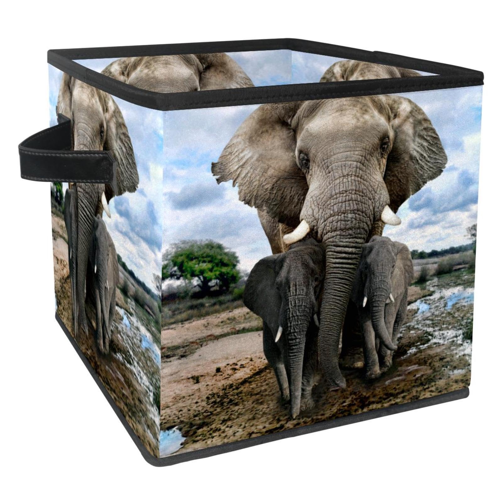 Organisateur de placard pliable en tissu grand format bac de rangement motifs