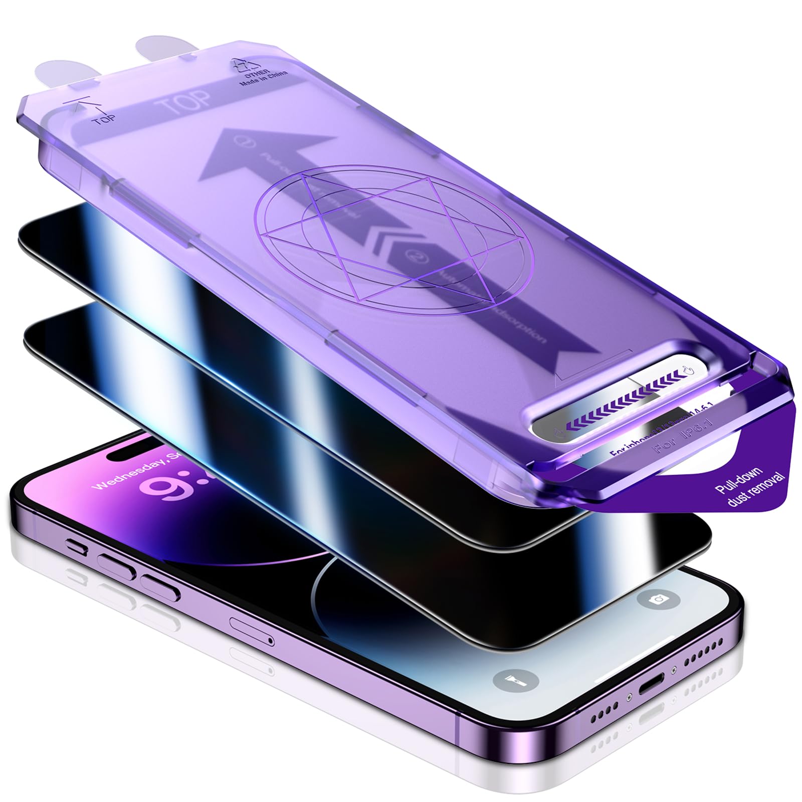 UniqueMe 2 Pack Pellicola Protettiva Privacy Per IPhone 13/13 Pro - Vetro Temperato 9H, Anti-Spia 30°, Ant Impronte