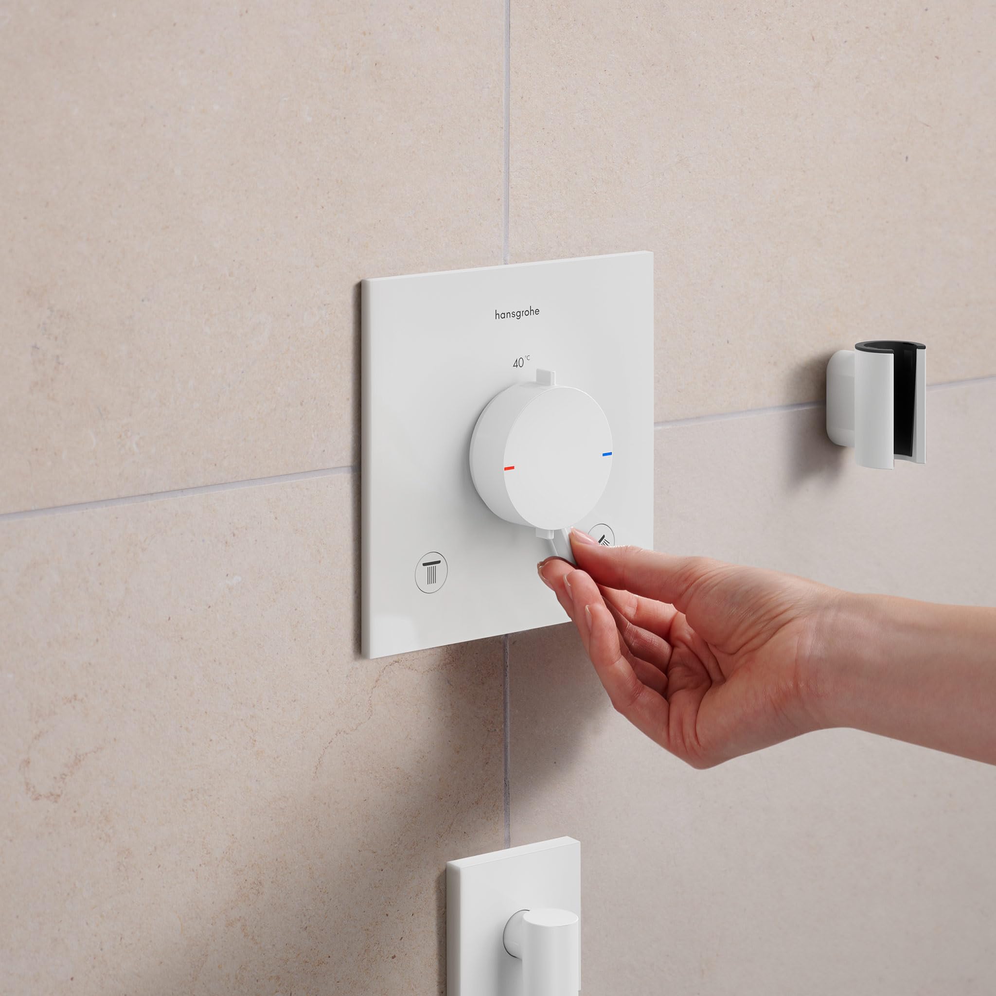 hansgrohe Ecostat Comfort E 33716700 termostat prysznicowy podtynkowy z kombinacją bezpieczników, armatura prysznicowa z blokadą bezpieczeństwa (SafetyStop) w temperaturze 40°C, termostat dla 2