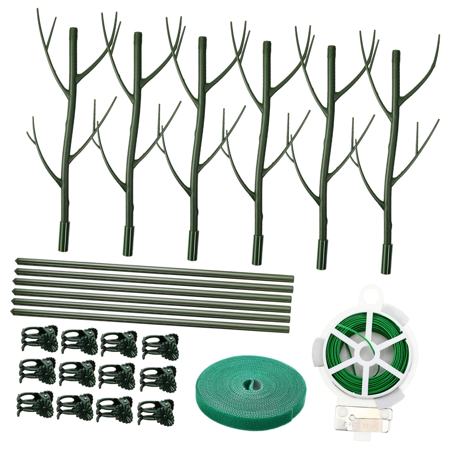 Toyvian Tuteurs de Support pour Plantes Hautes en Plastique Vert Extensibles Installation Facile pour Jardin et Intérieur Lot de 1