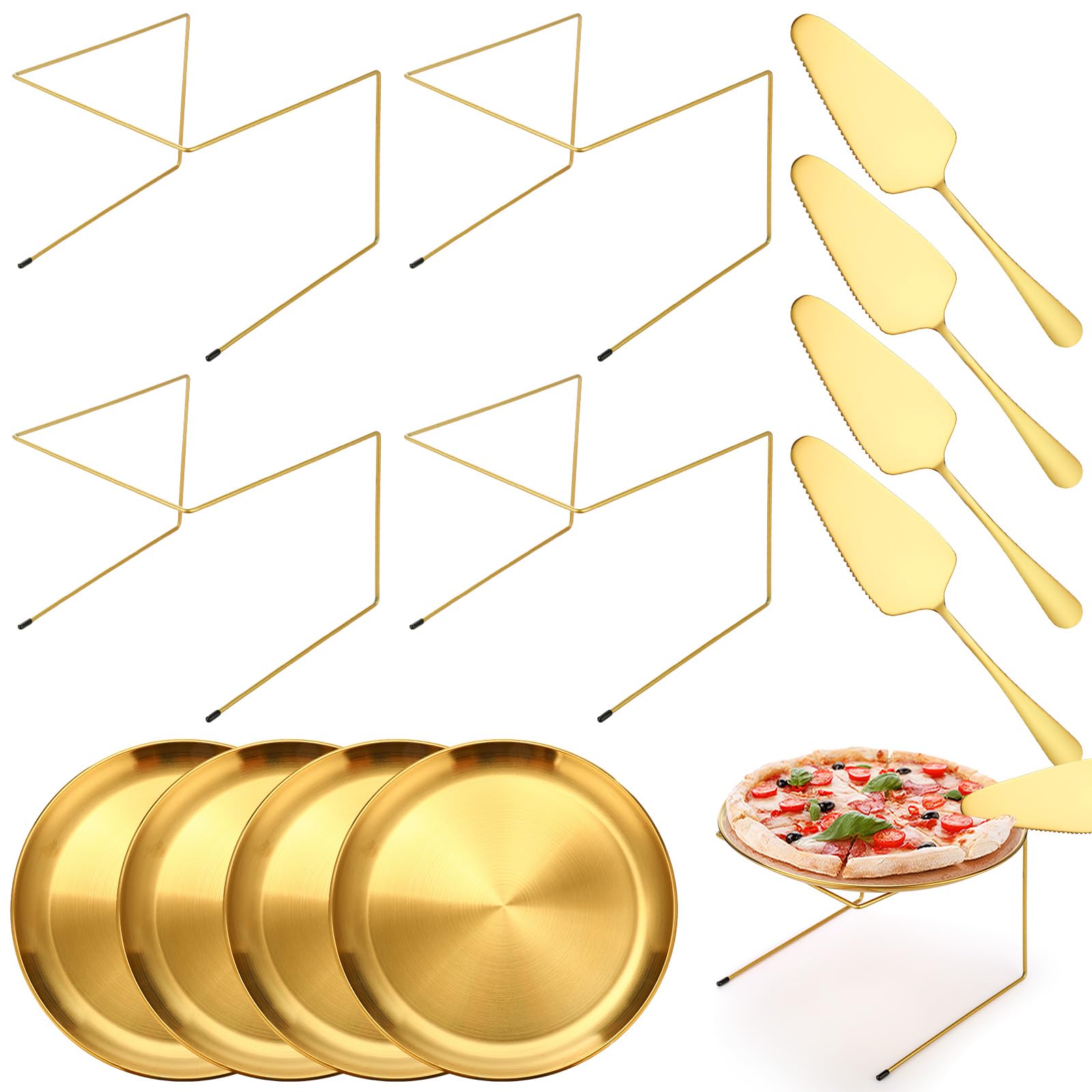 Amazon.com: Yiyiring 12 Pcs Pizza Pan Riser Stands Sets Includes 4 ...