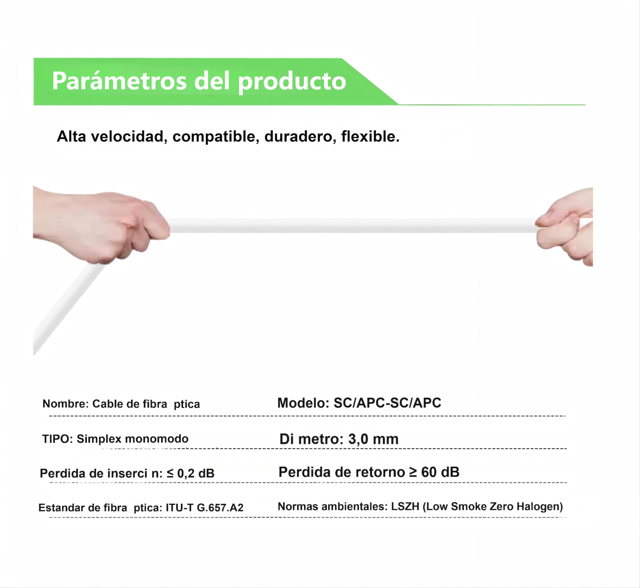 Cable fibra optica router SC/APC- SC/APC para Movistar, Vodafone, Orange, MásMóvil, Digi, Jazztel, Yoigo, Lowi, Con un Acoplador de fibra óptica gratuito, Latiguillo fibra óptica (5M)