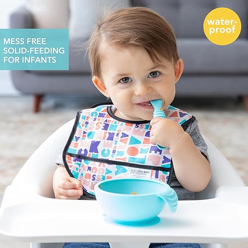 Miniatura 44 de Bumkins Baberos, para bebé niña o niño, bebé de 3 a 9 meses, esencial imprescindible para comer, alimentación, suministros de destete para bebés,