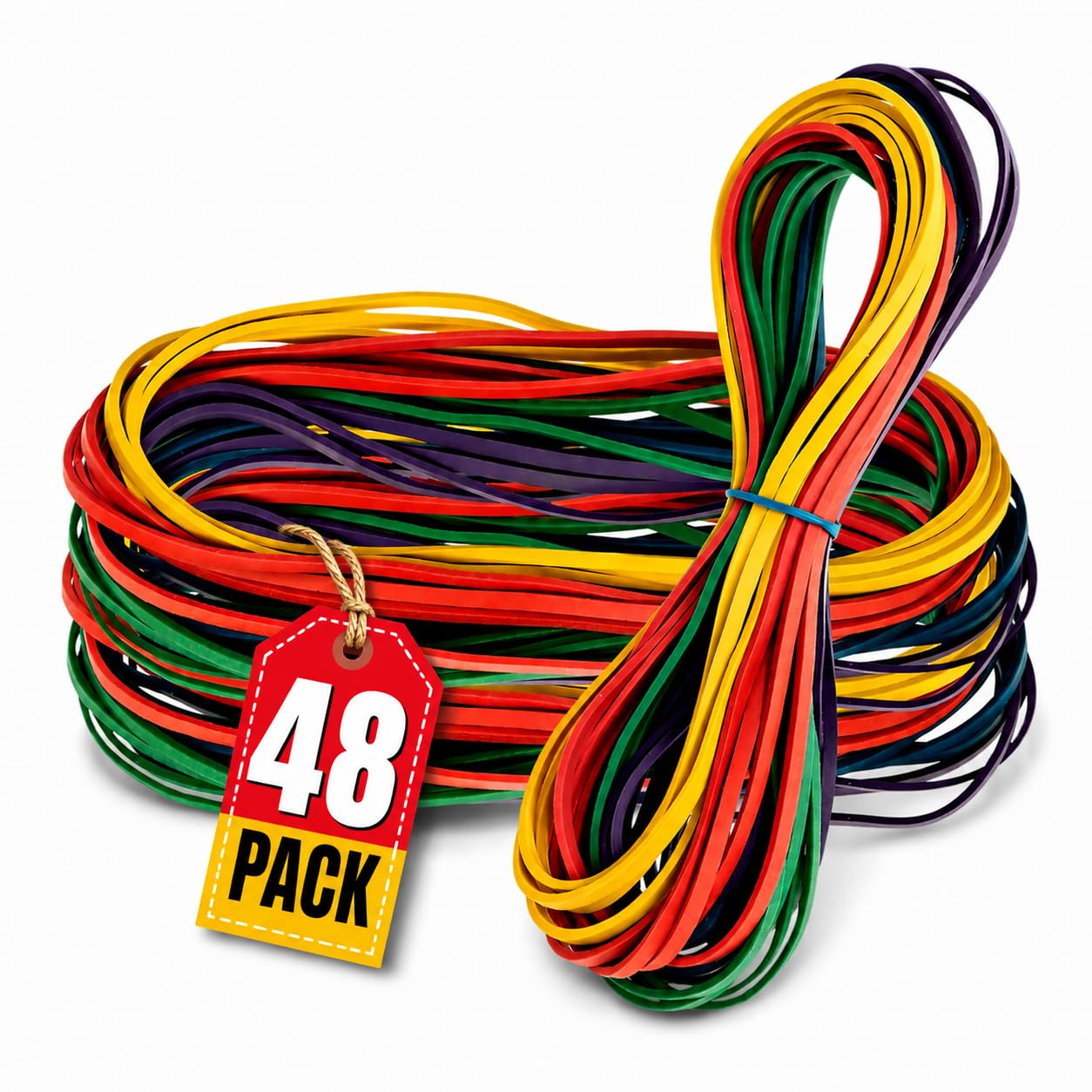 1InTheOffice Large Big Rubber Bands, 24/Pack (48 bands)