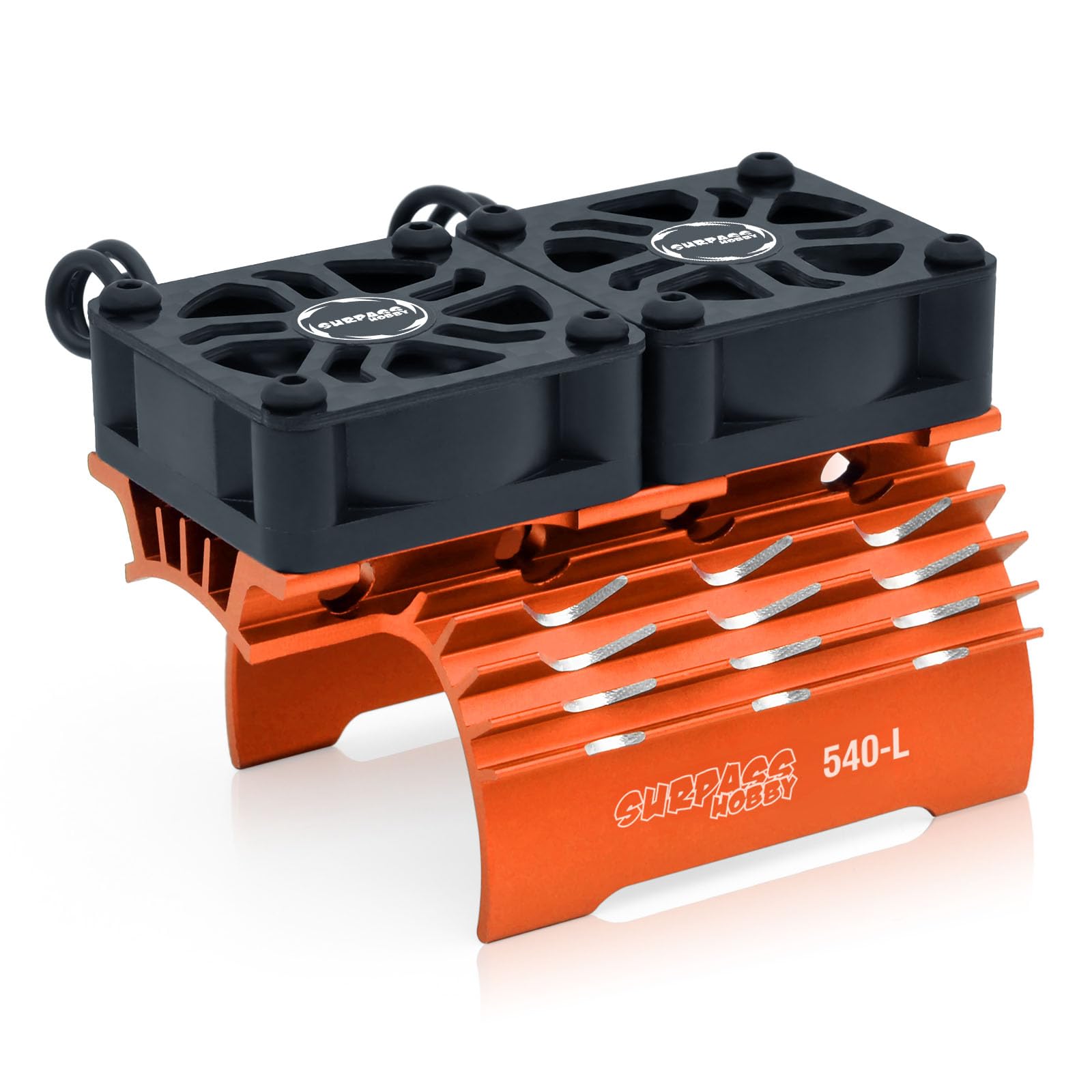 Surpass Hobby 30mm Motor Cooling Fans - 28000RPM RC Fan with Metal Cover Heatsink Fit for 1/8 1/10 RC Car 36-38mm Brushless Motors(Orange)
