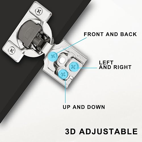 Miniatura 6 de Bisagras de gabinete de cierre suave superpuestas de 34 pulgadas, paquete de 10 bisagras de cierre lento suave para armarios de cocina, bisagras