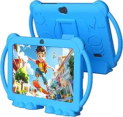 Tablet infantil, tablet de 7 polegadas para crianças de 4 GB + 32 GB, suporta expansão de 1 TB, Android pré-instalado, controle dos pais, educação infantil, tablets com câmera dupla, Bluetooth, WiFi6