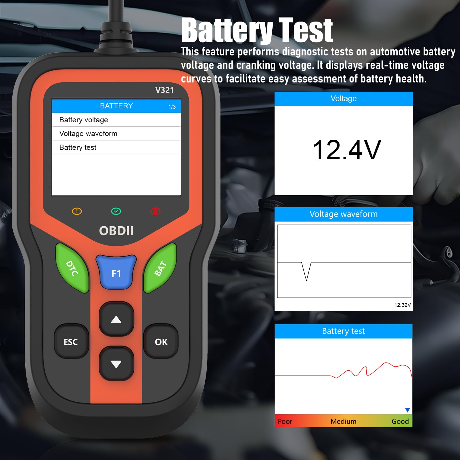 OBD2 OBD2 OBD-diagnoza OBD ondersteunt meerdere talent: OBD EOBD diagnosescanner voor alle voertuigen - professioneel OBDII-diagnosegereedschap voor het bewaken van het motorcontrolelampje