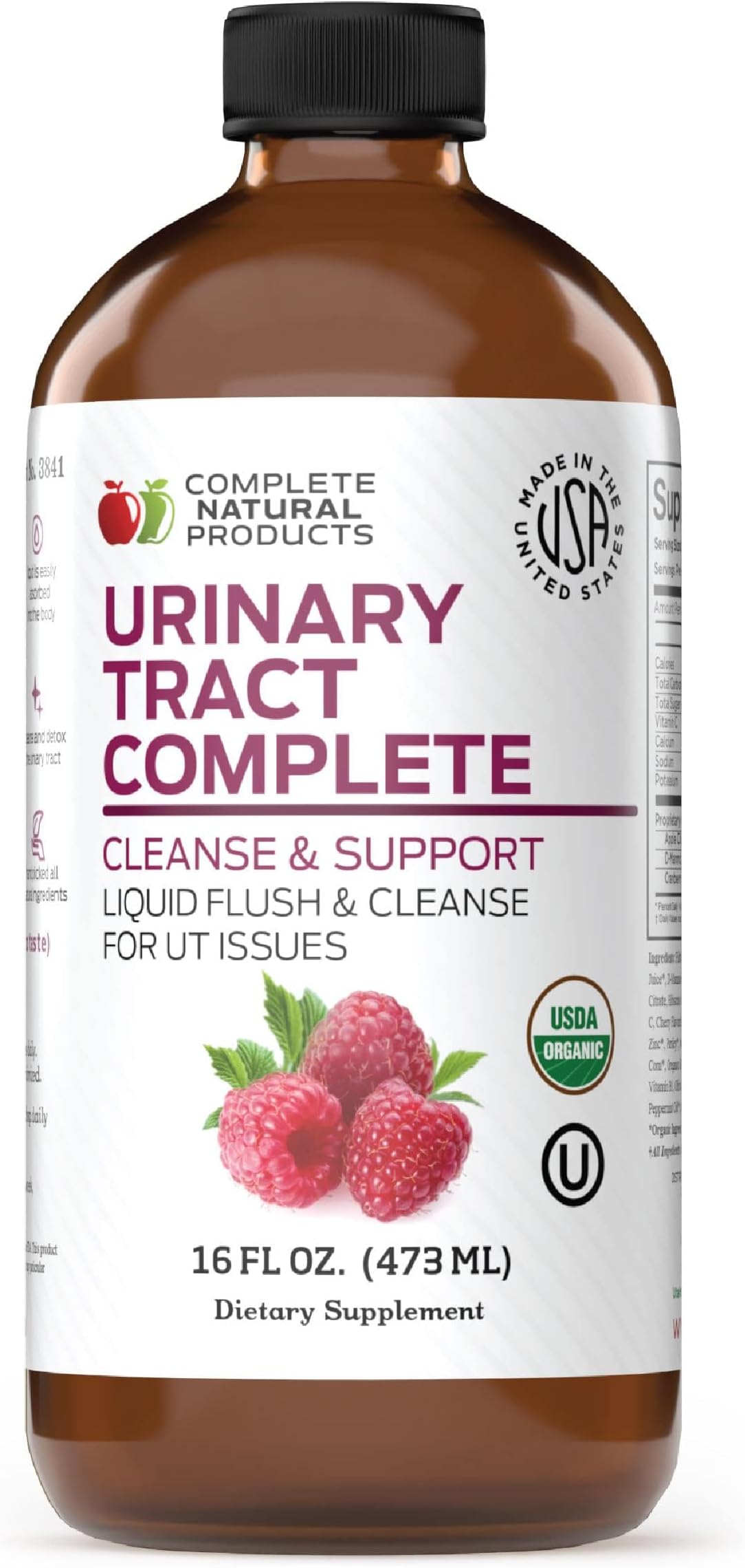 - Complete Natural Products Urinary Tract Complete 16oz - Liquid Supplement for Urinary Tract Health with Organic Cranberry, D-Mannose, Beet Root, Fennel Seed, and Turmeric
