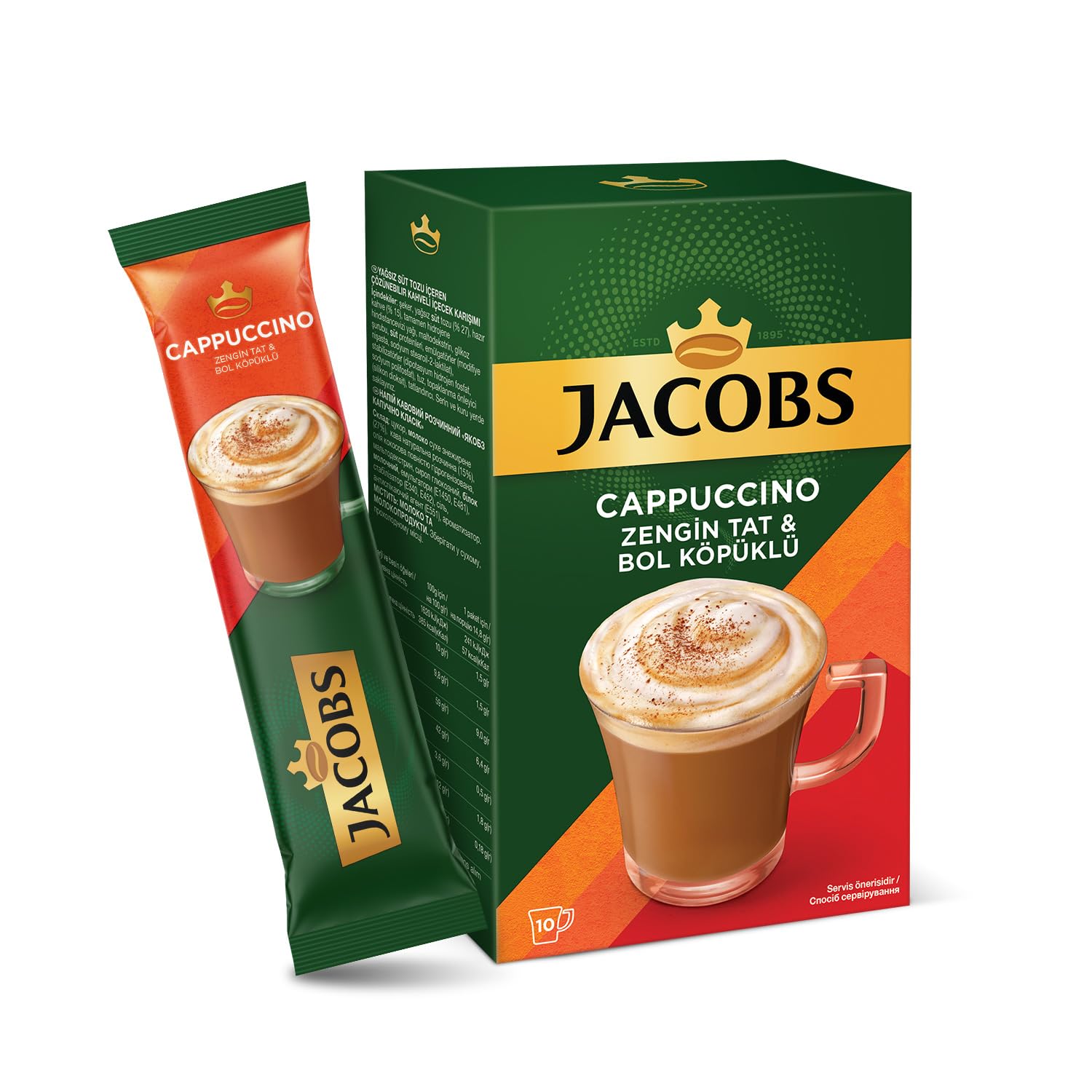 JACOBS Cappuccino 14.8 Gram x 10, Kahve