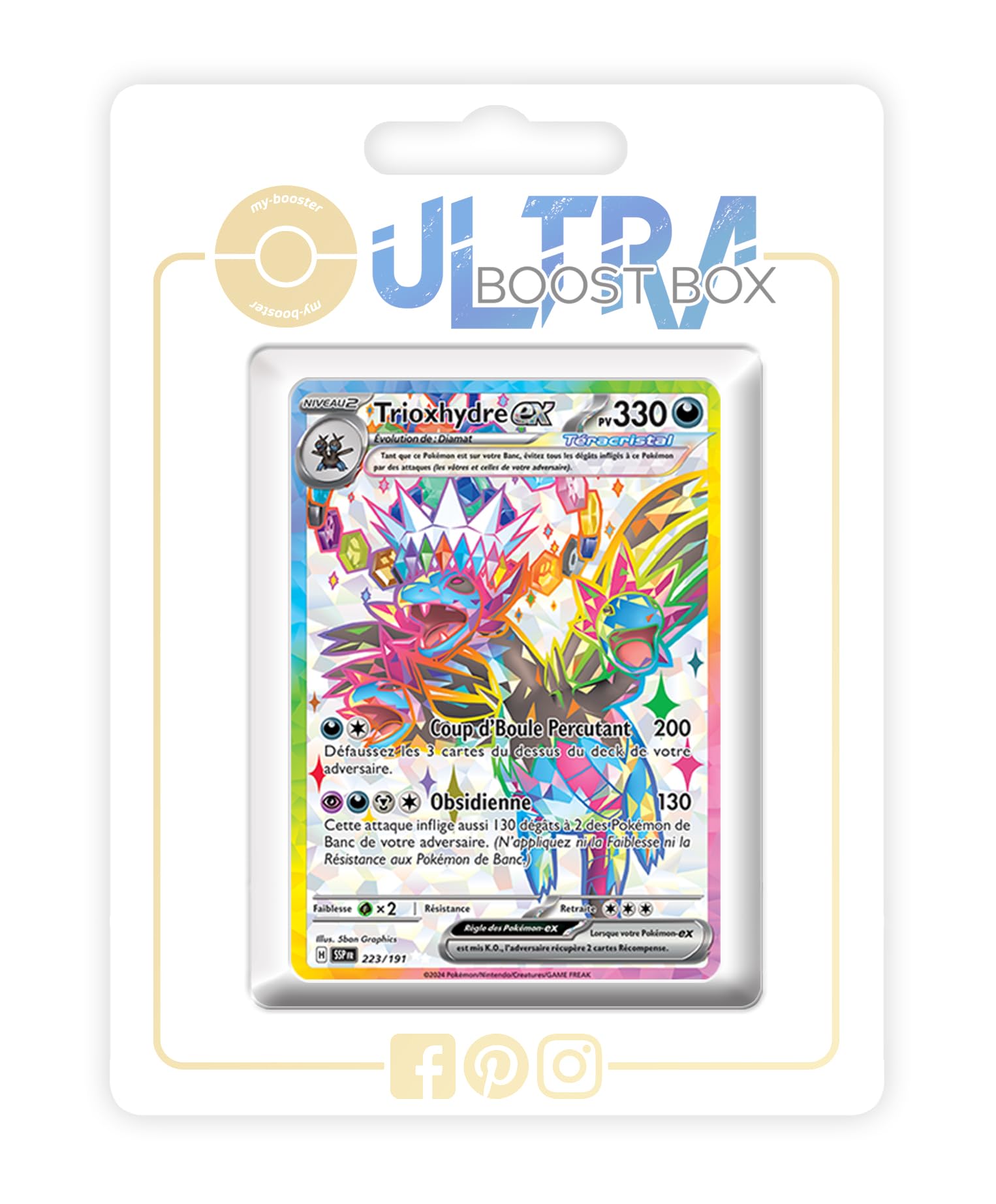 Trioxhydre ex (Hydreigon ex) 223/191 Tera Shiny Full Art - Ultraboost X Écarlate et Violet 8