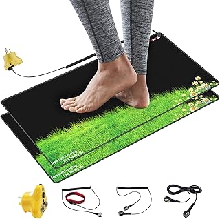2 Pack 30x13 Inch Grounding Mat with Beautiful Green Grass Printed, Grounding Desk Keyboard Pad,Universal Conductive Anti Static Mat,Eliminate Static,Improve Sleep,Reduce Inflammation,Pain and Anxiety