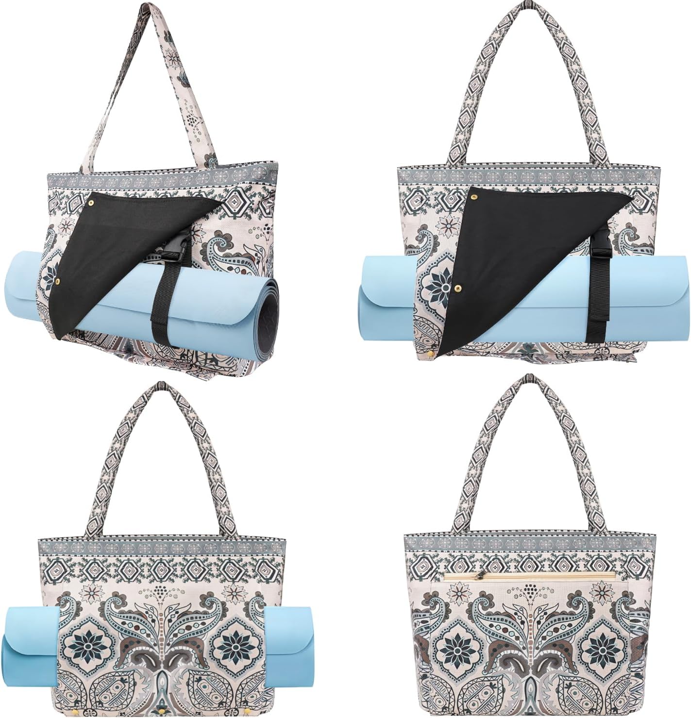 Yoga Mat Bag Yoga Bags and Carriers Fits All Your Stuff Yoga Tote Bag with Zipper Pocket Yoga Mat Carrier Pilates Bag Take in Out Mat Easily - Image 5