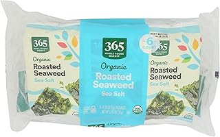 365 By Whole Foods Market Organic Sea Salt Roasted Seaweed 6 Count, 1.06 Oz