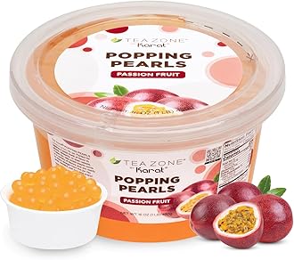Tea Zone [1 Pound] Passion Fruit Popping Pearls, Bursting Pearls for Teas, Shakes, Smoothies, Dessert Toppings