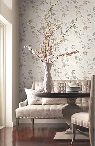 Miniatura 8 de York Wallcoverings Candice Olsen PSW1423RL Spa - Papel tapiz de flores de tilo azul