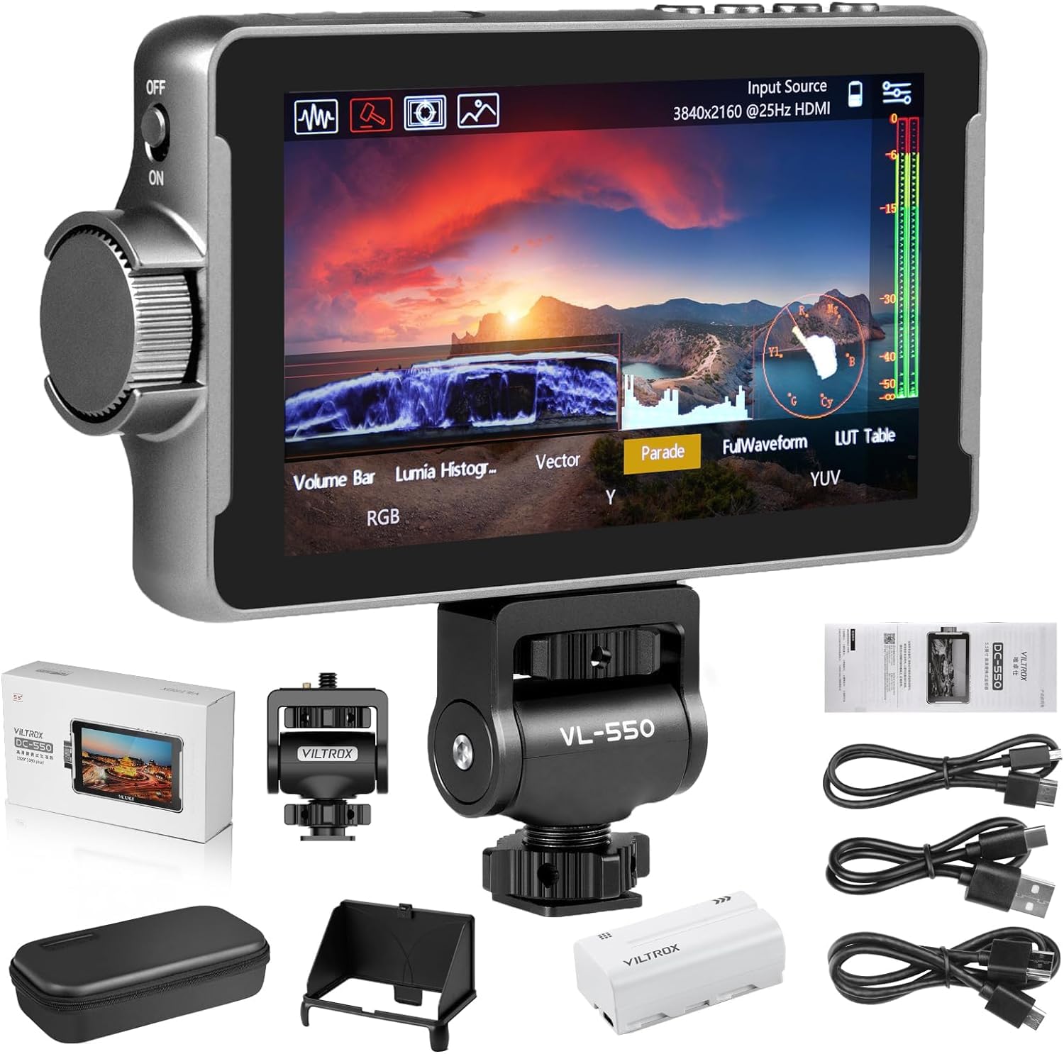 Amazon | VILTROX DC-550PRO 5.5インチ カメラビデオ モニター タッチ 