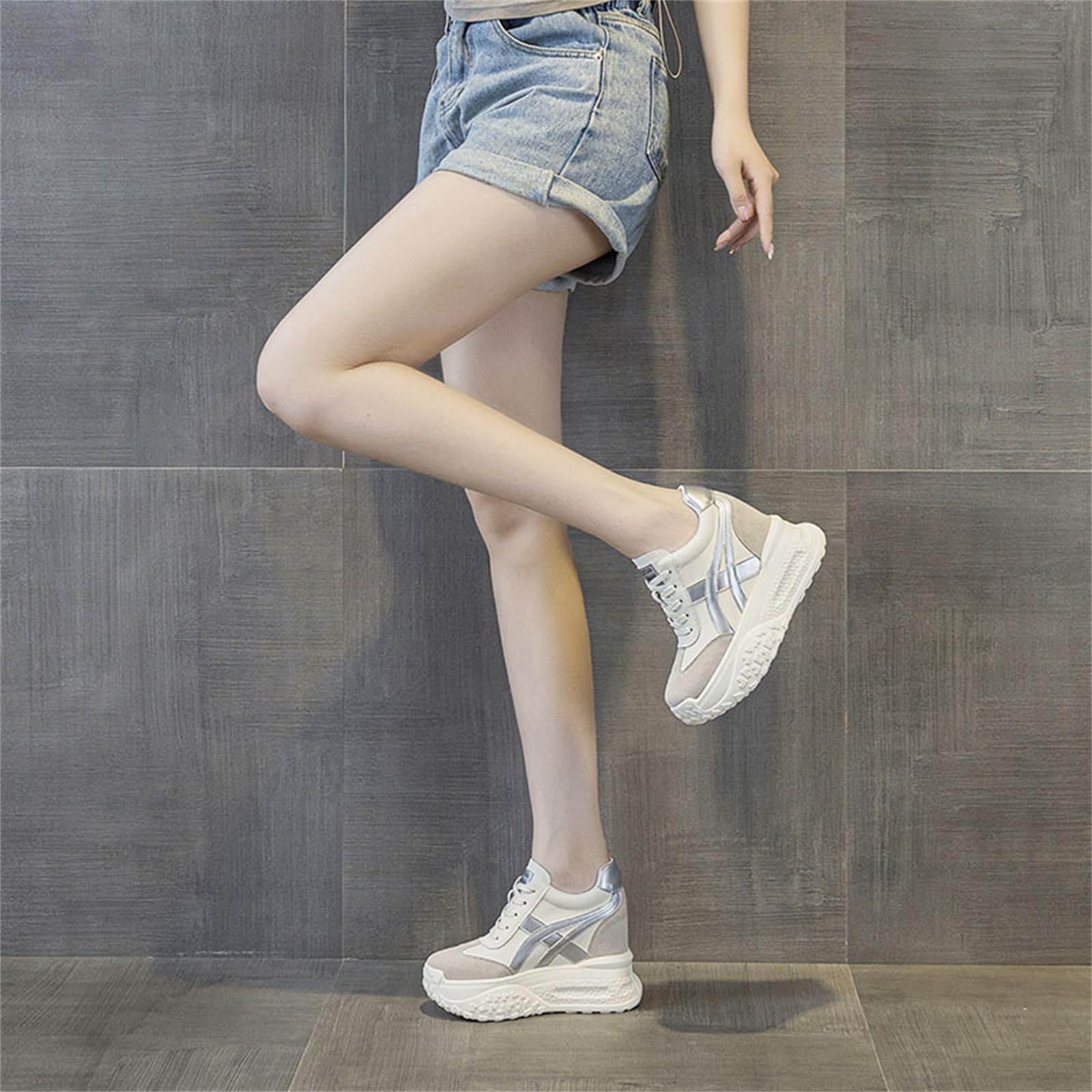 AONETIGER Sneakers Donna Alta Zeppa Moda Casual Scarpe | Casual Leggere Comode Sneakers Eleganti Piattaforma Scarpe Con Tacco Interno 11cm Per Quotidiane Aperto Gr.34EU-39EU