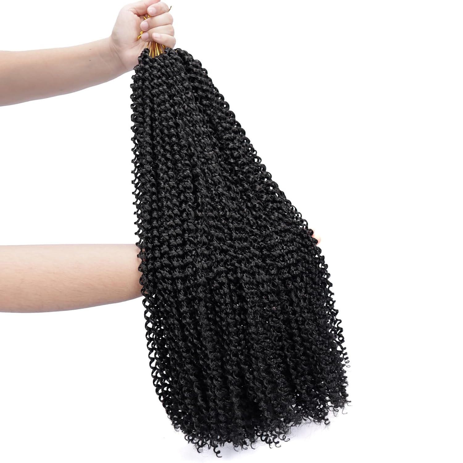 Dorsanee Passion Twist Hair 24 Inch 7 Packs Water Wave Crochet Hair Long Bohemian Curly Braiding Hair for Butterfly Locs, Faux Locs, Boho Style Spring Twist Crochet Braids (1B#) - Image 8