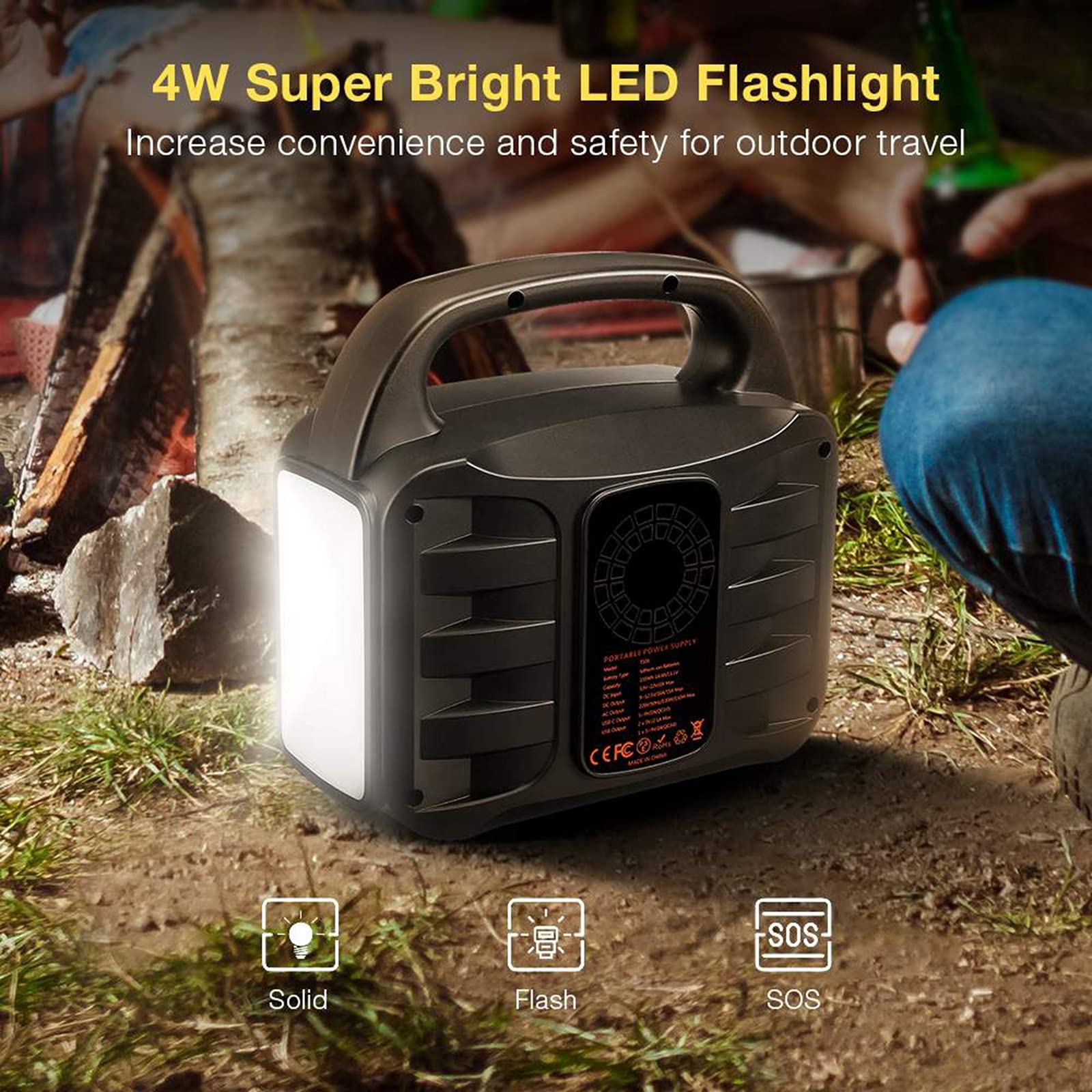 Centrale Elettrica Portatile, Generatore Da Esterno 155Wh/42000Mah/Batteria Al Litio Di Riserva Con Display A LED Per Emergenza Domestica Da Campeggio