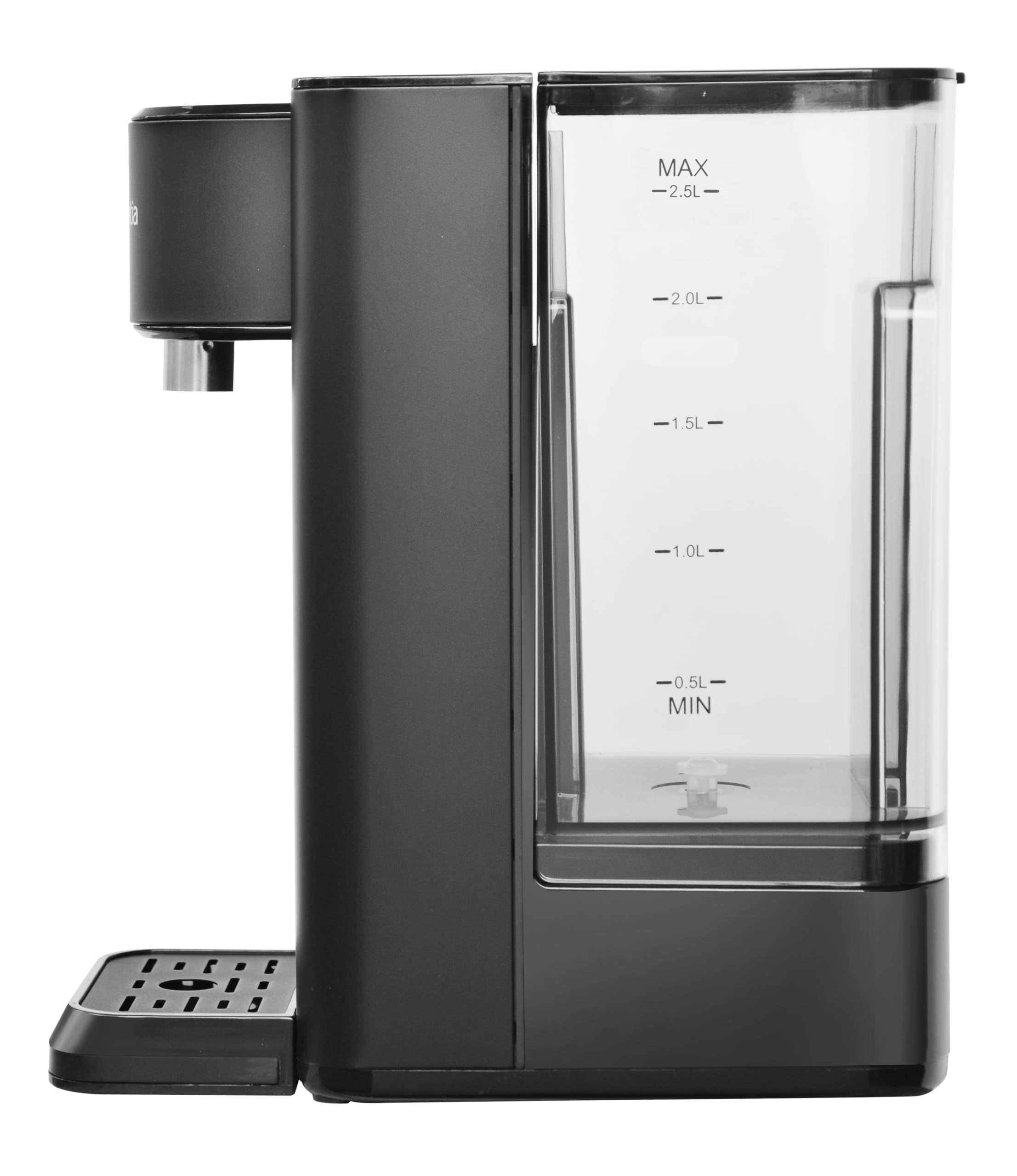Brabantia Dispensador de agua caliente, depósito de 2.5 litros, 100℃, Depósito de agua desmontable, hervidor instantáneo, negro, BBEK1103