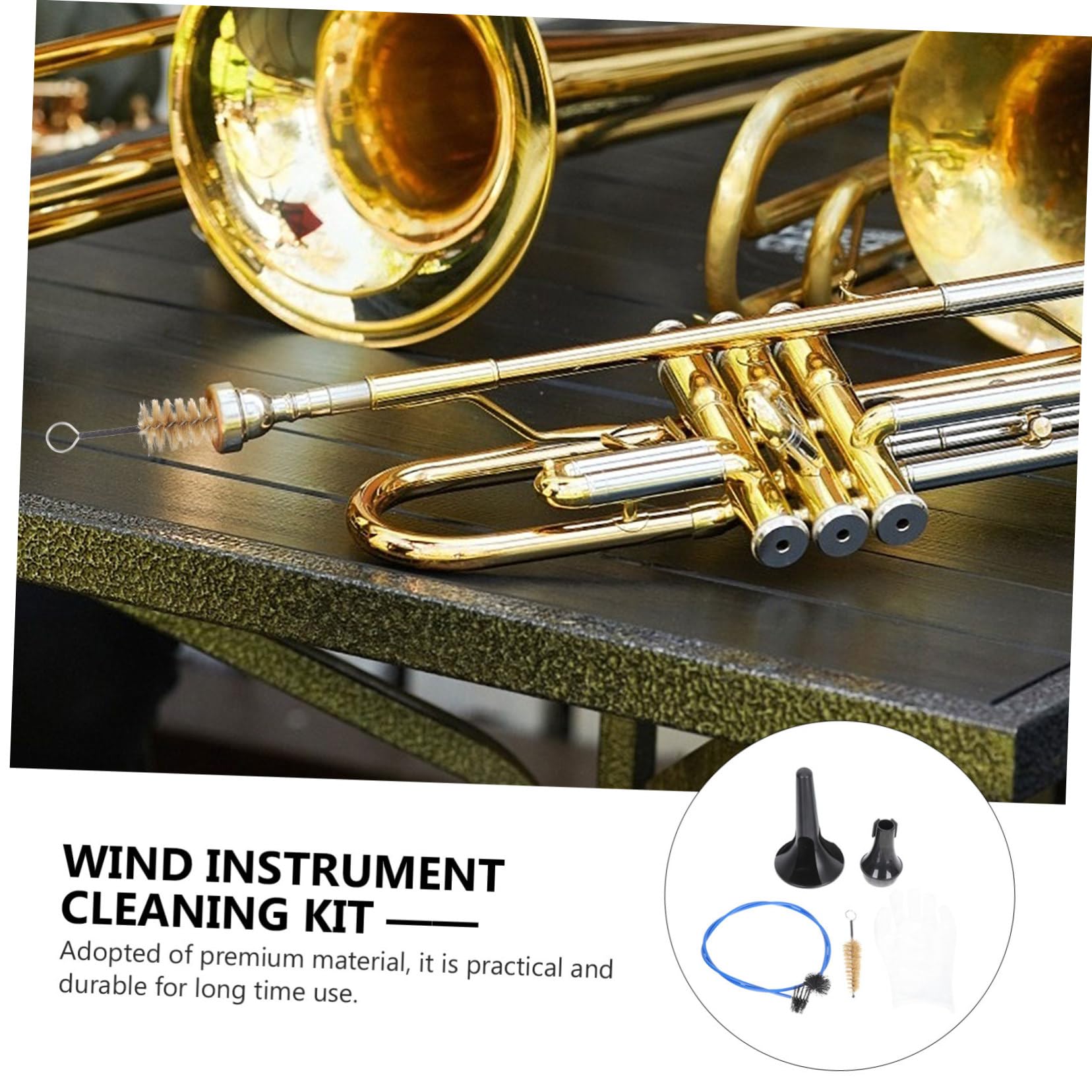 TOYANDONA 3sets Pulizia Per Tromba Kit Professionale Con Spazzole Flessibili Supporto e Accessori Per Manutenzione Strumenti Fiato Per Trombe e Cornetti