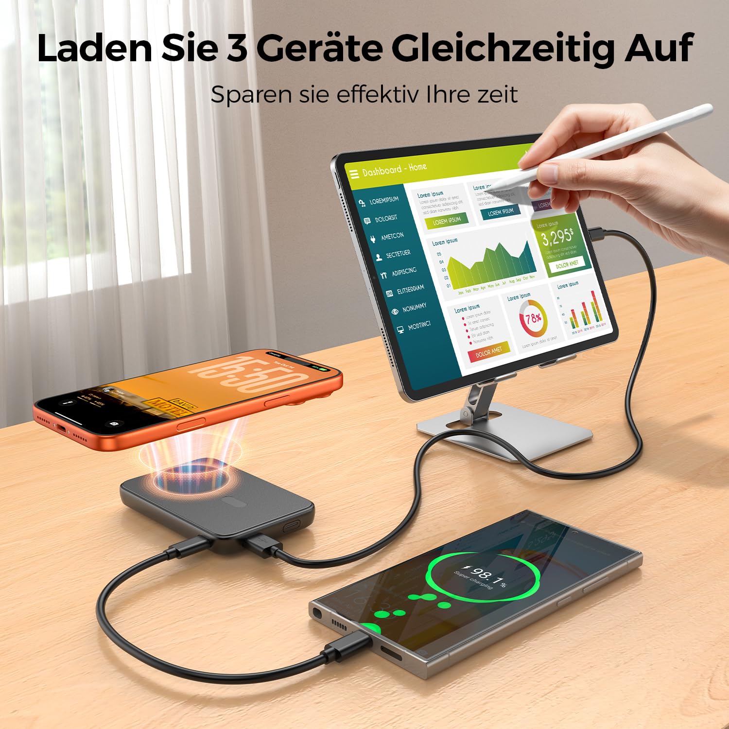 Powerbank für Magsafe, Magnetische Power Bank 12000mAh mit PD 22.5W, Schnellladung Kabelloses Powerbank mit Typ-C-Eingang und Ausgang, LED-Anzeige für iPhone 17/16/15/14/13/12/Pro/Pro Max Serie