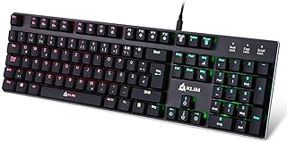 KLIM™ Dash – New – QWERTZ Mechanical Keyboard with Red Low Profile Switches for Professionals and Gamers – 10 Year Warrant...