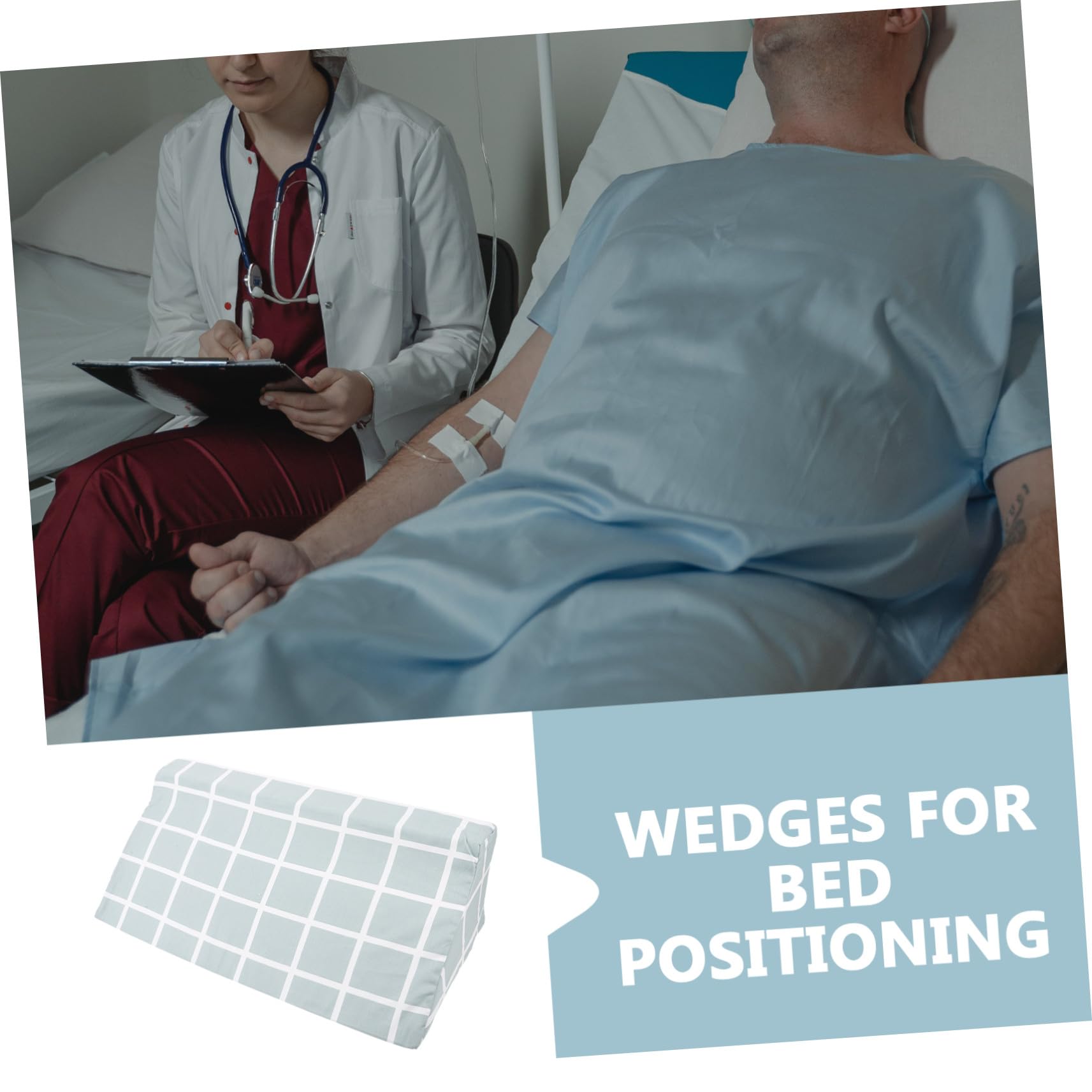 Almohadilla de Cuña para Paciente Espuma de Alta Densidad, Soporte Corporal Multifuncional para Dormir en Casa, Cojín Ergonómico para Ancianos y Pacientes