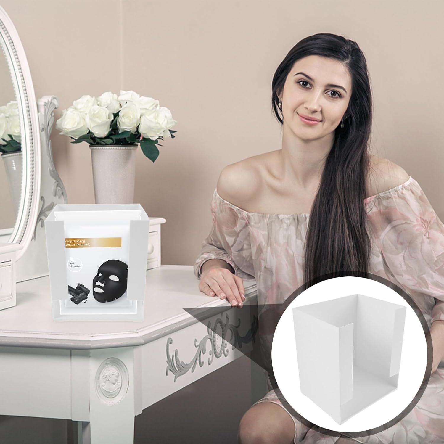 Box Milk Tea Cup Napkins Dispenser Sundry Holder Rack Drink Packet Organizer Bedside Table Organizer Coffee Station Organizer Household Products Office Desk Plastic White