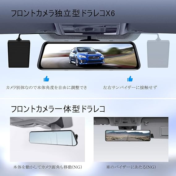 通販 1080p 前後カメラ ミラー型 ドライブレコーダー 最新フロントカメラ分離型ドラレコ X6 Auto Vox 超暗視 デ 駐車監視 Gps 高画質 その他 Martin Zahn De