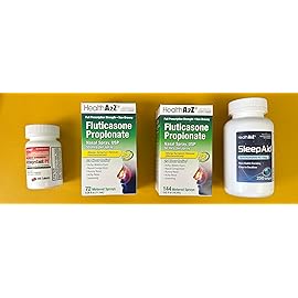 HealthA2Z Fluticasone Propionate Nasal Spray | 50 mcg per Spray | 24 Hour Allergy Relief | 144 Sprays | 0.62 fl oz. (18.2mL) (0.62 fl oz. (Pack of 1))