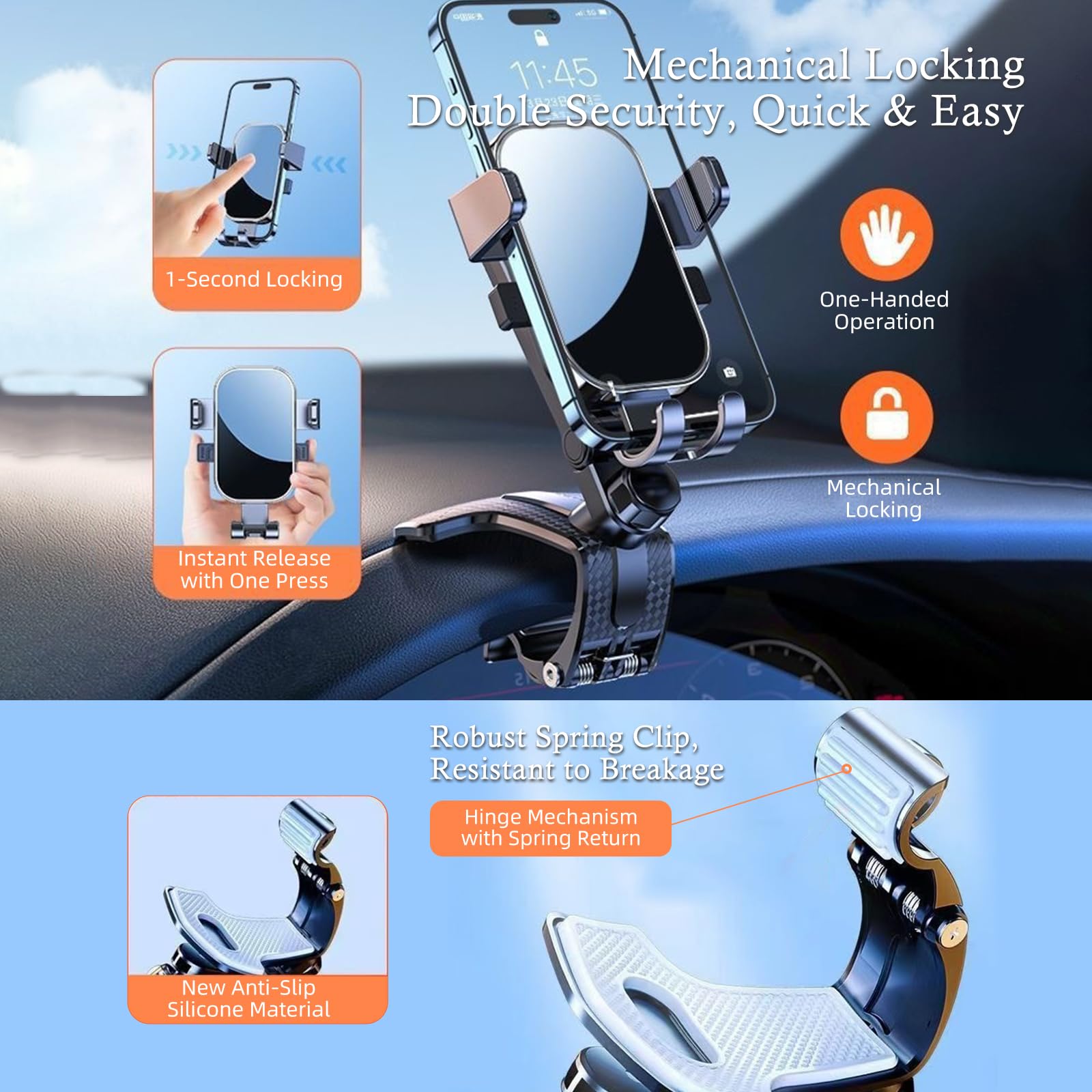 Reposabrazos para uñas con soporte para teléfono: plegable/ajustable/giratorio de 360° - Reposabrazos en forma de U para uñas con reposapiés curvado dorado - Reposamanos de ángulo de inclinación de 45