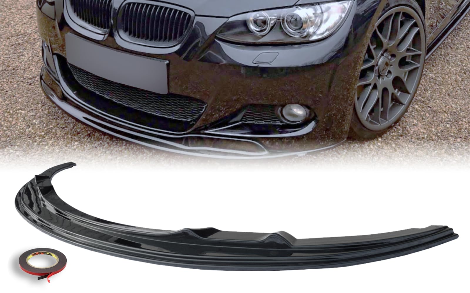 MpTuned BMW E92 E93 Pre-LCI Spoiler paraurti anteriore lucido nero per 3 E92-93 2007 2008 2009 2010 M Sport