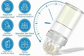 Micro Infusion System for Lips Micro System for Face Face System with Serum Pockmarksheal Hyaluronic Acid Microdart Roller Smooth Skin Face Serum for All Skin Types (5 Pieces)
