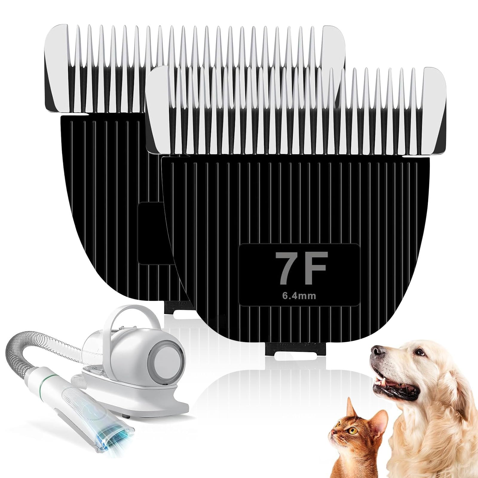 TGSBHIO Replacement Blade for nebot P1 Pro Pet Grooming Kit & Vacuum,Size-7F Cut Length 1/8"(3.2mm),Made of Ceramic Blade & Stainless Steel Blade,2
