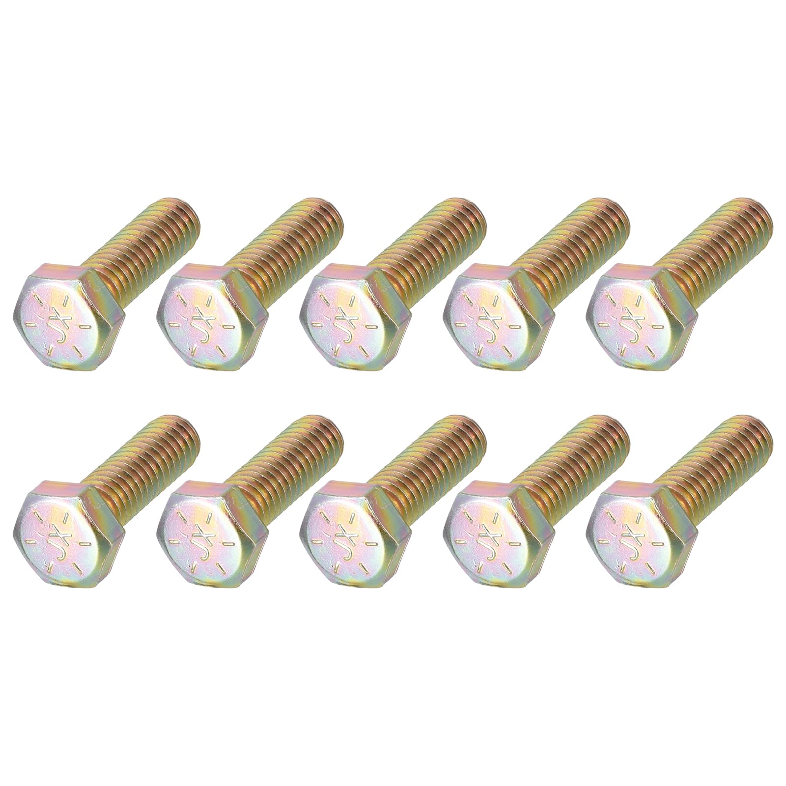 METALLIXITY Hex Bolts (1/4-20x1") 50Pcs, Carbon Steel Zinc Plated Fully Threaded, Coarse Thread UNC Hex Head Screw Bolt