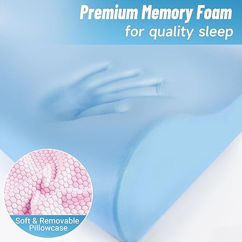 Miniatura 4 de CloudBliss Almohada de espuma viscoelástica, almohada cervical ergonómica con contorno de cuello para dolor de cuello y hombros, almohada ortopédica