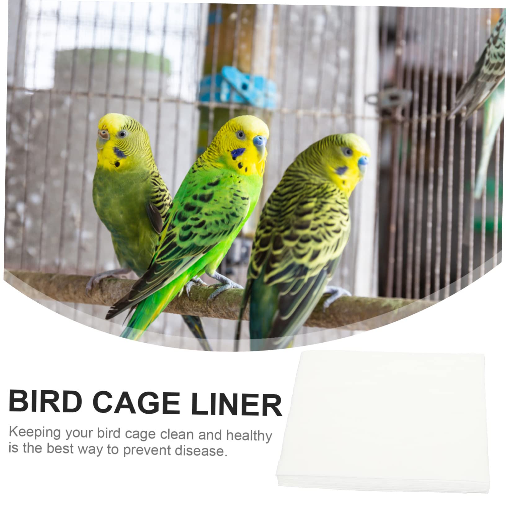 100Piezas Forros Desechables para Jaula de Pájaros Alineador Absorbente Excrementos Cojines de No Tejida Accesorios para Jaulas de Periquitos y Material Seguro y Natural