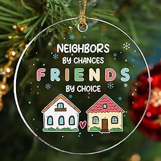 Neighbor Ornament 2025, Christmas Ornaments 2025, Neighbor Gifts Merry Christmas from Our House to Yours, Funny Glass Xmas Tree Decorations, Neighborhood Gift Ideas for Neighbors, Best Friends, Women