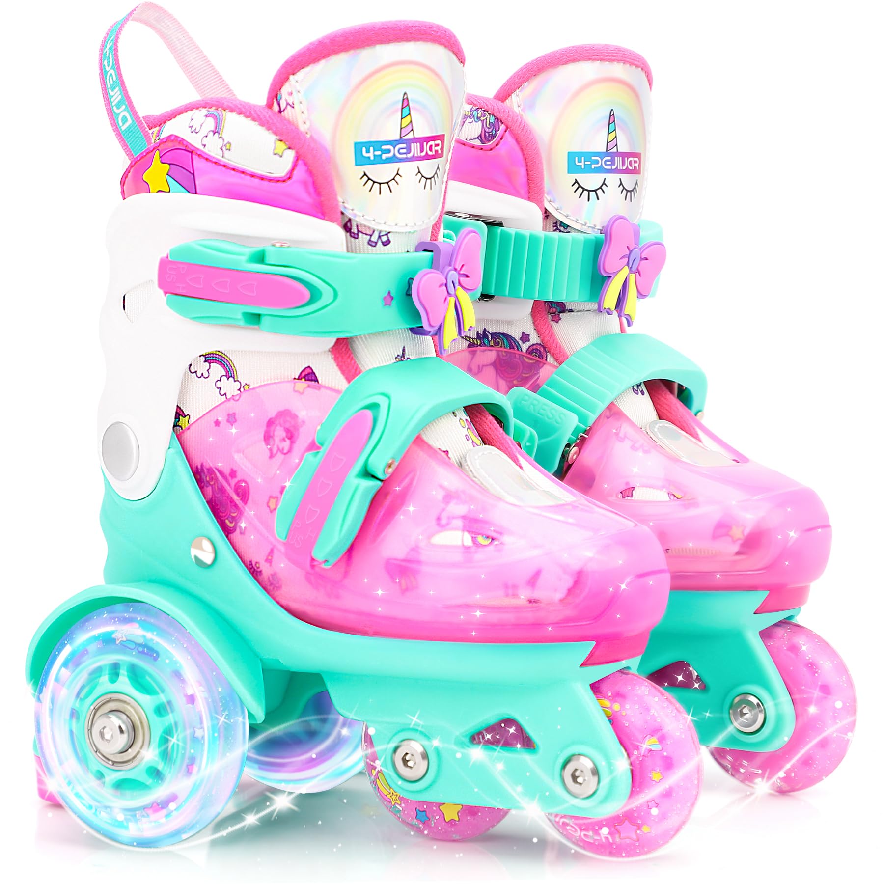 Patins à roulettes Licorne Dinosaure Sirène Patins Ajustable Roller 3 Roues Enfant avec Roues Allumées pour Filles Garçons Débutants Cadeau Noël d'anniversaire