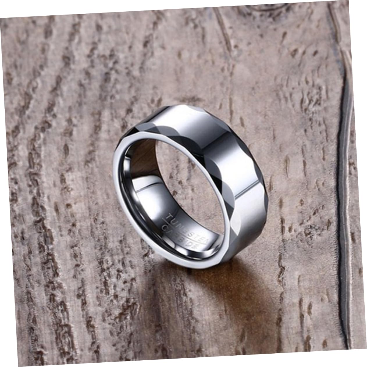 LIFKOME Tungsten for Men Full Finger Jewelry Tungsten Grey Stylish for Occasion