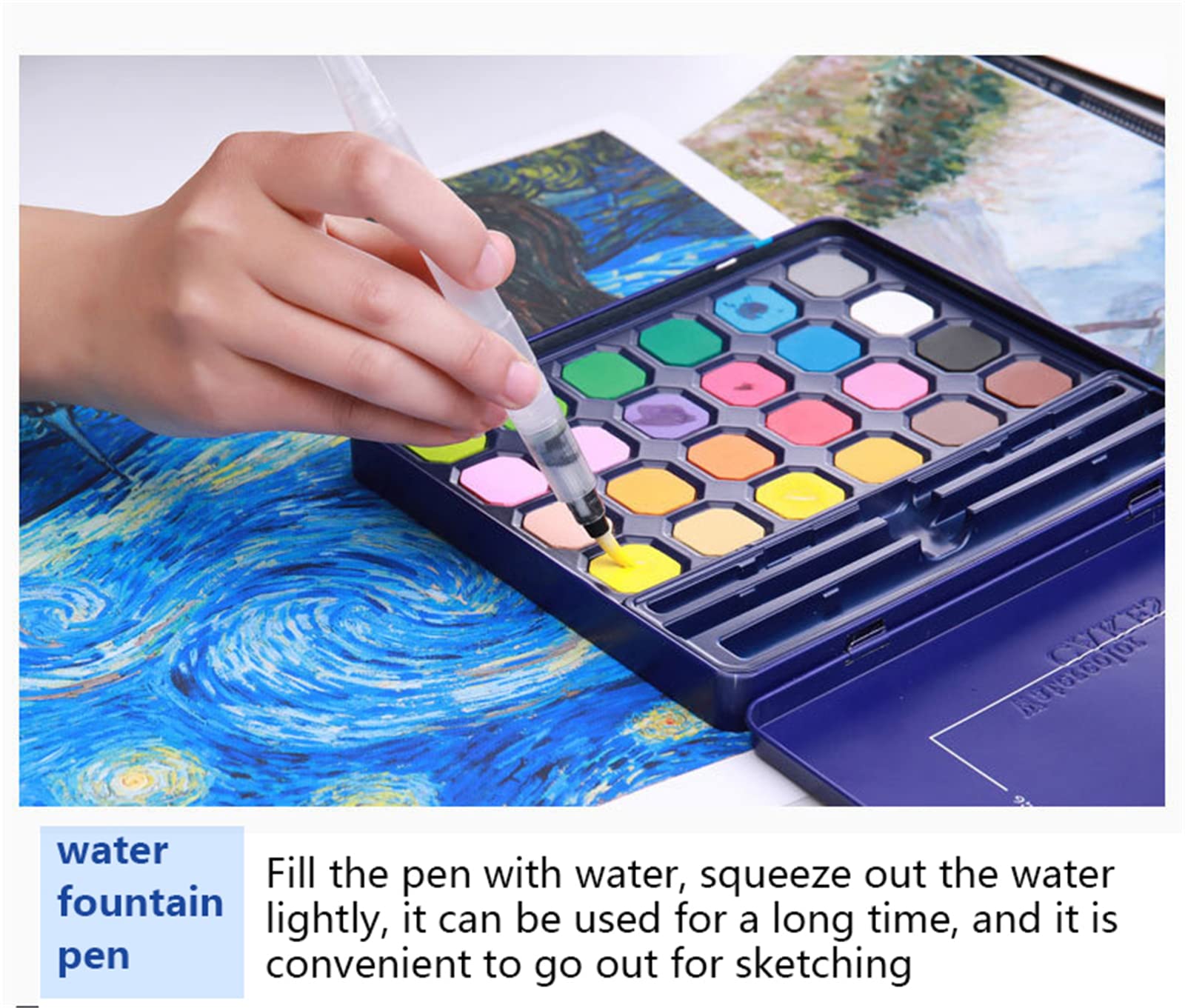 Artistro Set Di Pittura Acquarello 24 Colori, Set Di Acquarelli Da Viaggio In Scatola Portatile, Set Di Pittura Acquarello Per Bambini, Set Mini Acquarelli Per Adulti, Artisti, Hobbisti Amatoriali